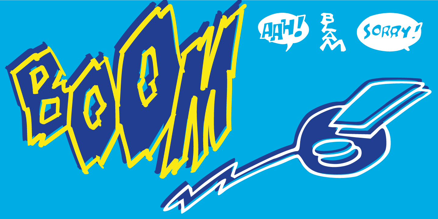 Beispiel einer Boom Pang Pow comic DEMO-Schriftart